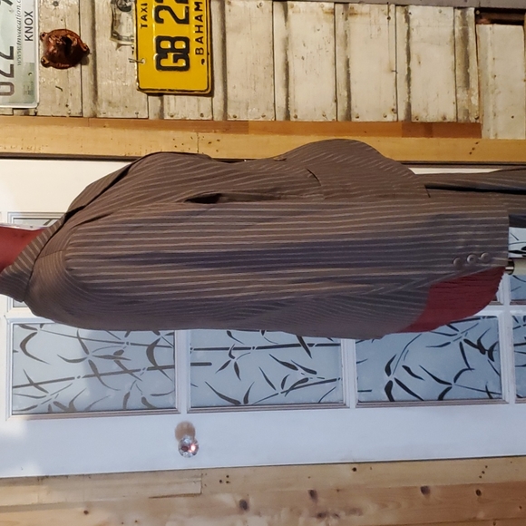 Talbots Pant Suit Tweed Pinstriped Blazer Flat front pants Size 12 Womans - Picture 4 of 8